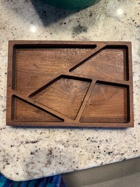 Wooden Geometric Catchall Tray